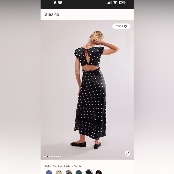Free People, L, Black & white, polka dot, maxi dress with lace trimmings. - Picture 4 of 9